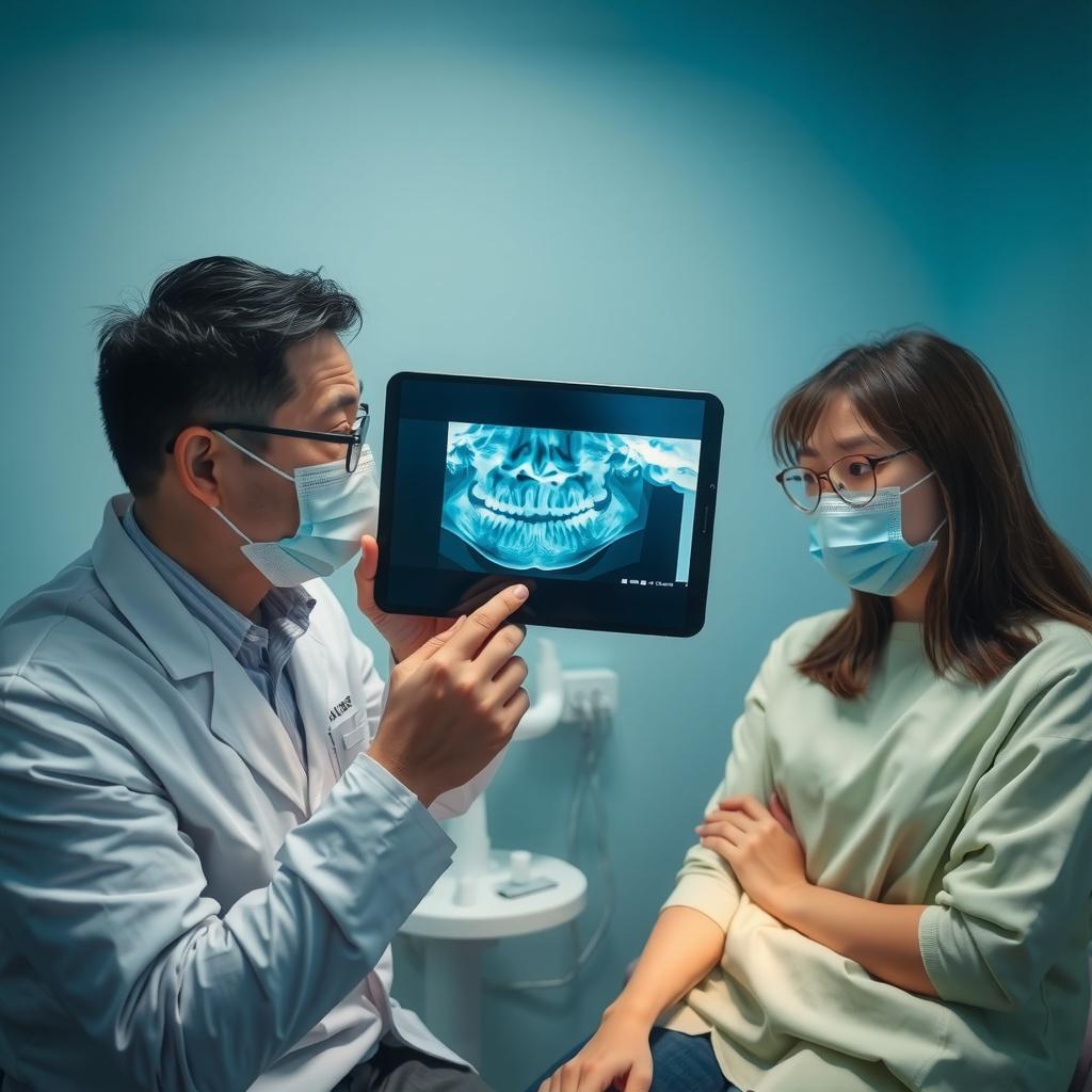 Is it normal that the implant screw is not visible Im also curious about the placement angle